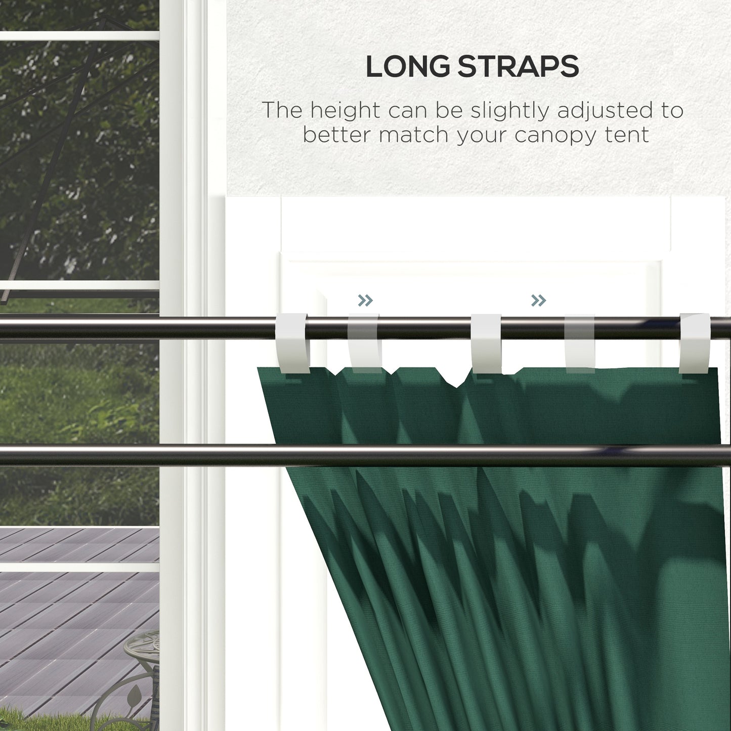 Outsunny Gazebo Side Panels, 2 Pack Sides Replacement, for 3x3(m) or 3x6m Pop Up Gazebo, with Doors and Windows, Green