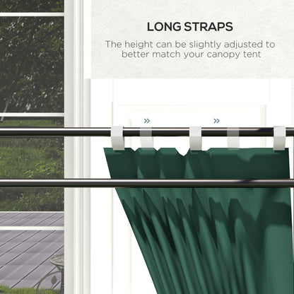 Outsunny Gazebo Side Panels, 2 Pack Sides Replacement, for 3x3(m) or 3x6m Pop Up Gazebo, with Doors and Windows, Green