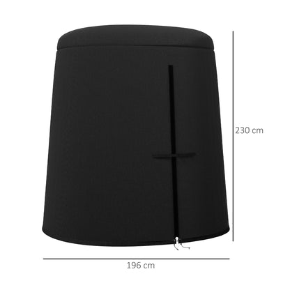 Hanging Outdoor Single Swing Egg Chair Cover Waterproof Anti-dust Furniture Protector W/ Zipper Oxford Fabric For 200 x 230cm Stand - Black