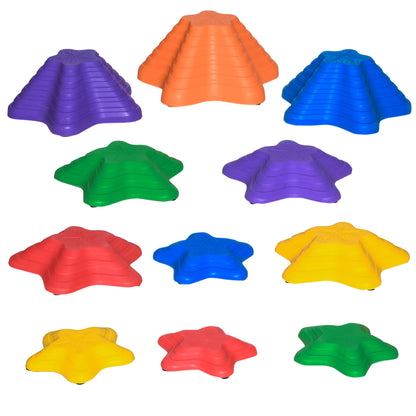 Outsunny 11 Piece Balance Stepping Stones for Kids Starfish Style Non-slip Obstacle Course Stackable Balance Blocks Encourage Toddler Balance
