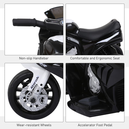 Electric Kids Ride on Motorcycle BMW S1000RR w/ Headlights Music Battery Powered Play Bike 6V Black