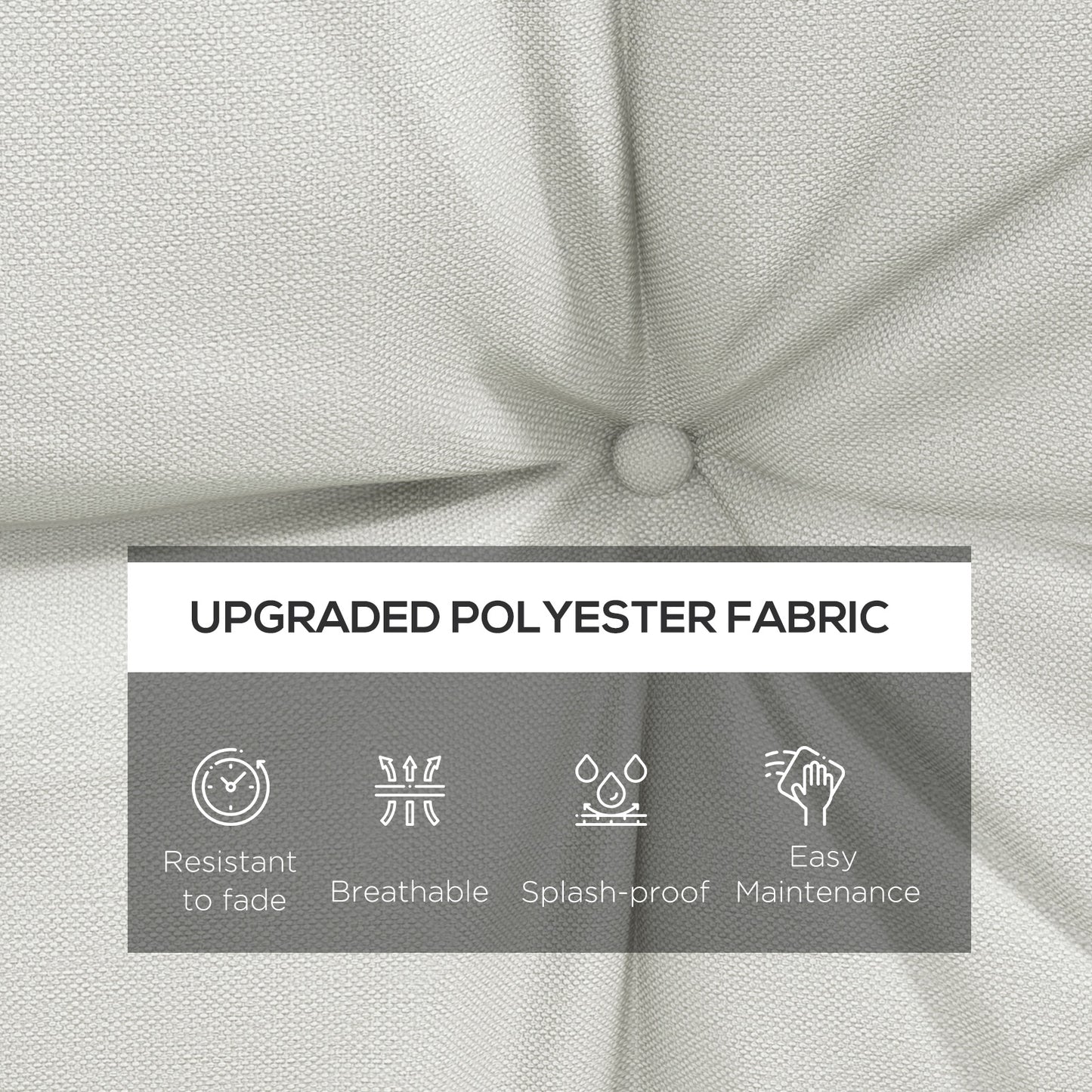 Outsunny 4-Piece Seat Cushions Back Pillows Replacement, Patio Chair Cushions Set for Indoor Outdoor, White