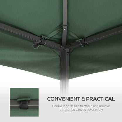 Outsunny 3 x 3 m Gazebo Top Cover Double Tier Canopy Replacement Pavilion Roof Dark Green