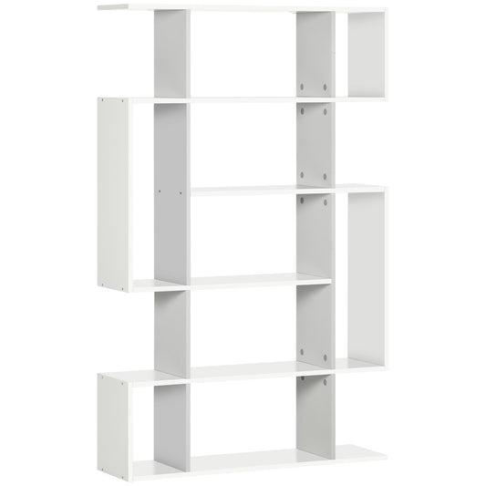 5-Tier Bookshelf, Modern Bookcase with 13 Open Shelves, Freestanding Decorative Storage Shelving for Home Office and Study, White