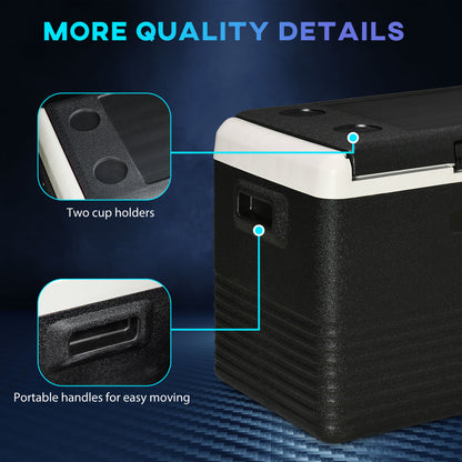 Outsunny 40L Car Refrigerator, Portable Compressor Car Fridge Freezer, Electric Cooler Box with 12/24V DC and 110-240V AC, Down to -20℃