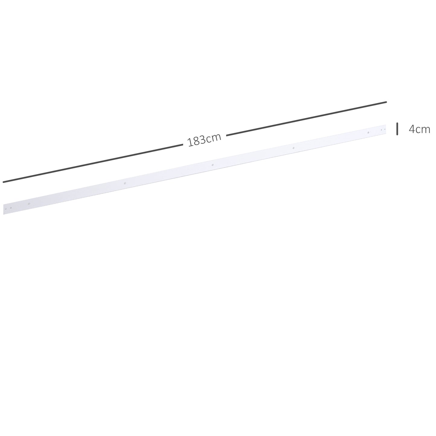 6ft Modern Carbon Steel Sliding Door Track Kit White