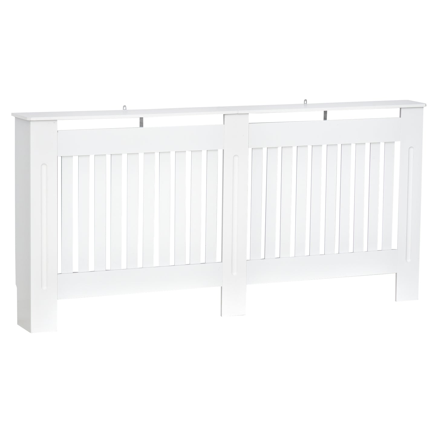Slatted Radiator Cover Painted Cabinet MDF Lined Grill in White 172L x 19W x 81H cm
