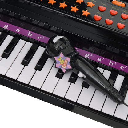Mini Electronic Piano With Stool Black