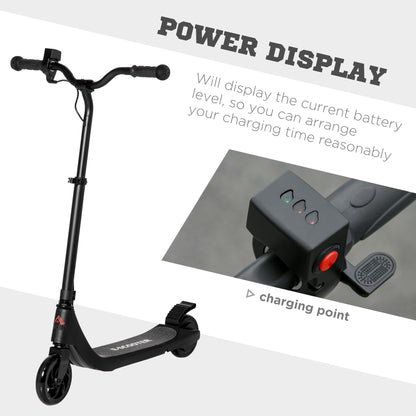 Electric Scooter, 120W Motor E-Scooter w/ Battery Display, Adjustable Height, Rear Brake for Ages 6+ Years - Black