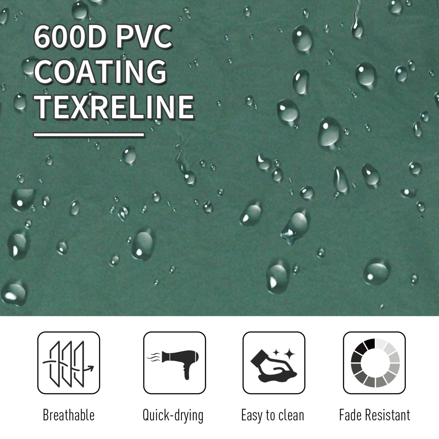 Outsunny Double Camping Cot Foldable Sunbed Outdoor Patio Sleeping Bed Super Light w/ Carr Bag (Green)