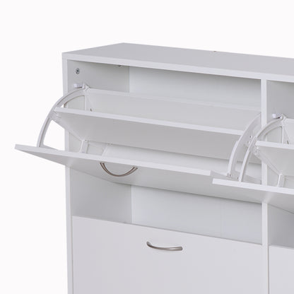 Shoe Cabinet Storage Organiser Holder Store 120Lx24Wx81H cm, Particle Board - White