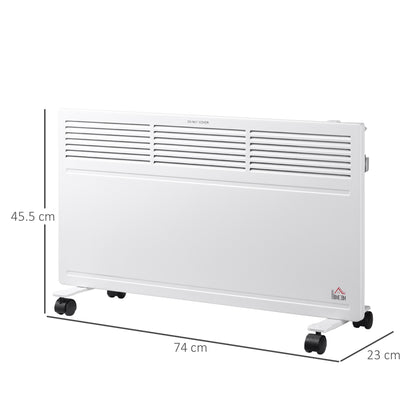 Convector Radiator Heater Freestanding or Wall-mounted Portable Electric Heating with 2 Heat Settings, Adjustable Thermostat