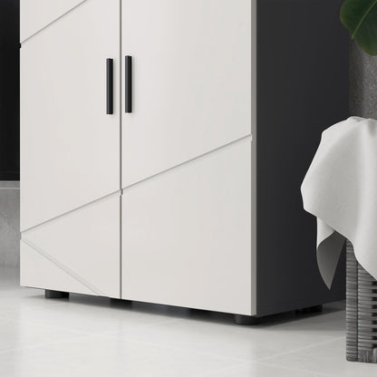 Kleankin Bathroom Cabinet, Small Bathroom Storage Cabinet with 2-Doors Cupboard, 2 Adjustable Shelves and Soft Close Mechanism, Grey