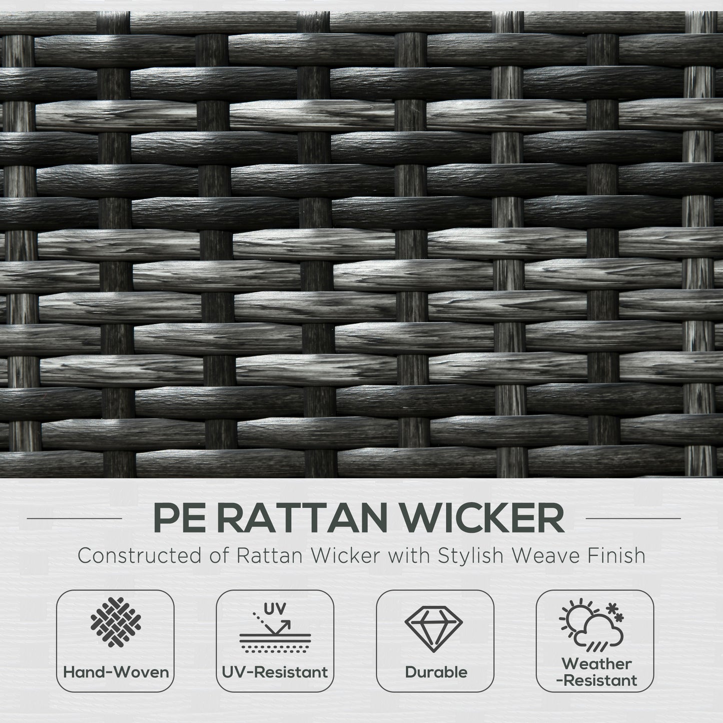 Outsunny 8 Piece PE Rattan Corner Sofa Set Garden Furniture Set Patio Wicker Sofa Seater w/ Cushion Washable Cushion Cover Tempered Glass Table Grey