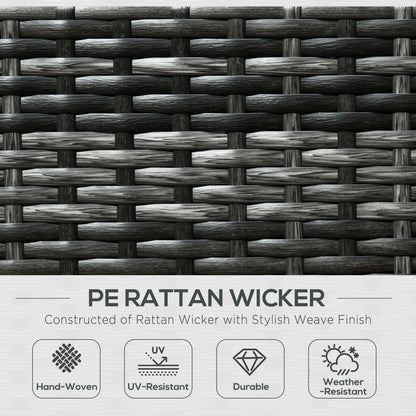 Outsunny 8 Piece PE Rattan Corner Sofa Set Garden Furniture Set Patio Wicker Sofa Seater w/ Cushion Washable Cushion Cover Tempered Glass Table Grey