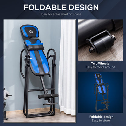 Foldable Gravity Inversion Table, Back Therapy Fitness Bench With Soft Ankle Cushions, for Home