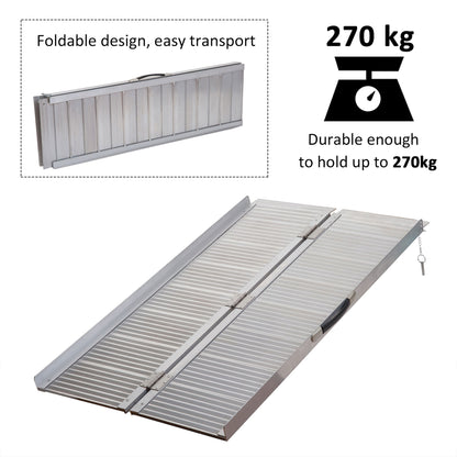 Folding Aluminium Anti-Corrosive Alloy Frame Skid Proof Assist Ramp With Handle 40"