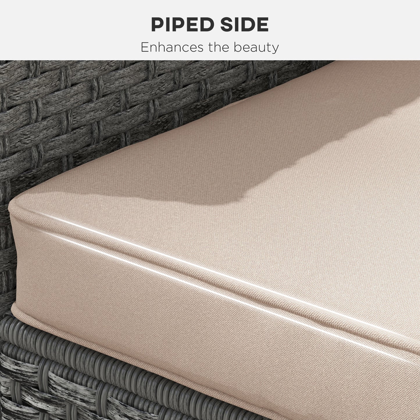 Outsunny 1-Piece Back and Seat Cushion Pillow Replacement, Patio Chair Cushion Set for Indoor Outdoor, Beige