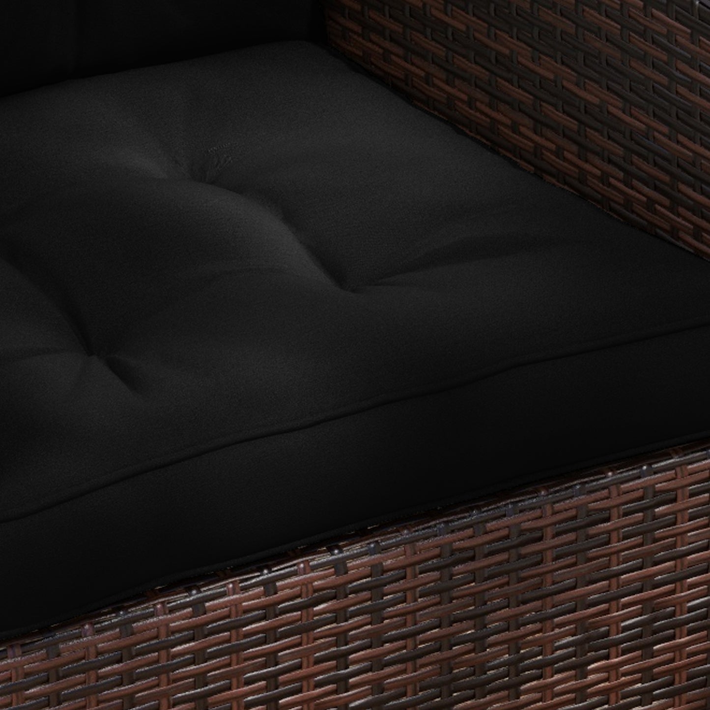 Outsunny 4-Piece Seat Cushions Back Pillows Replacement, Patio Chair Cushions Set for Indoor Outdoor, Black