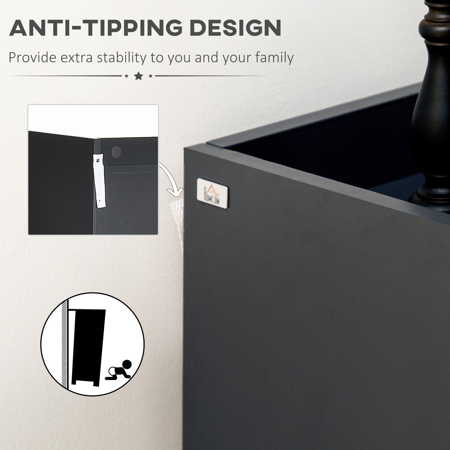 Modern Shoe Cabinet with High Gloss White Doors and Open Shelves, Hallway Shoe Cupboard Storage Organizer for 15 Pairs of Shoes, Grey