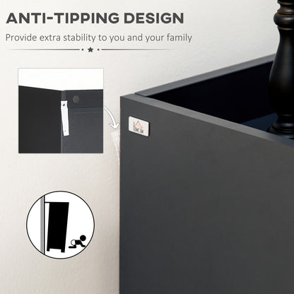 Modern Shoe Cabinet with High Gloss White Doors and Open Shelves, Hallway Shoe Cupboard Storage Organizer for 15 Pairs of Shoes, Grey