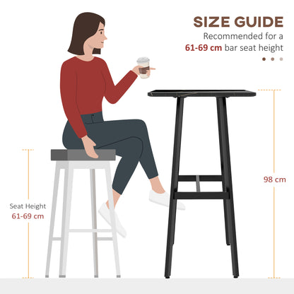 Rectangular Bar Table w/ Sturdy Metal Frame, Contemporary Design High Top Kitchen Table w/ Faux Marble Top, Easy Assembly Pub Table for 4