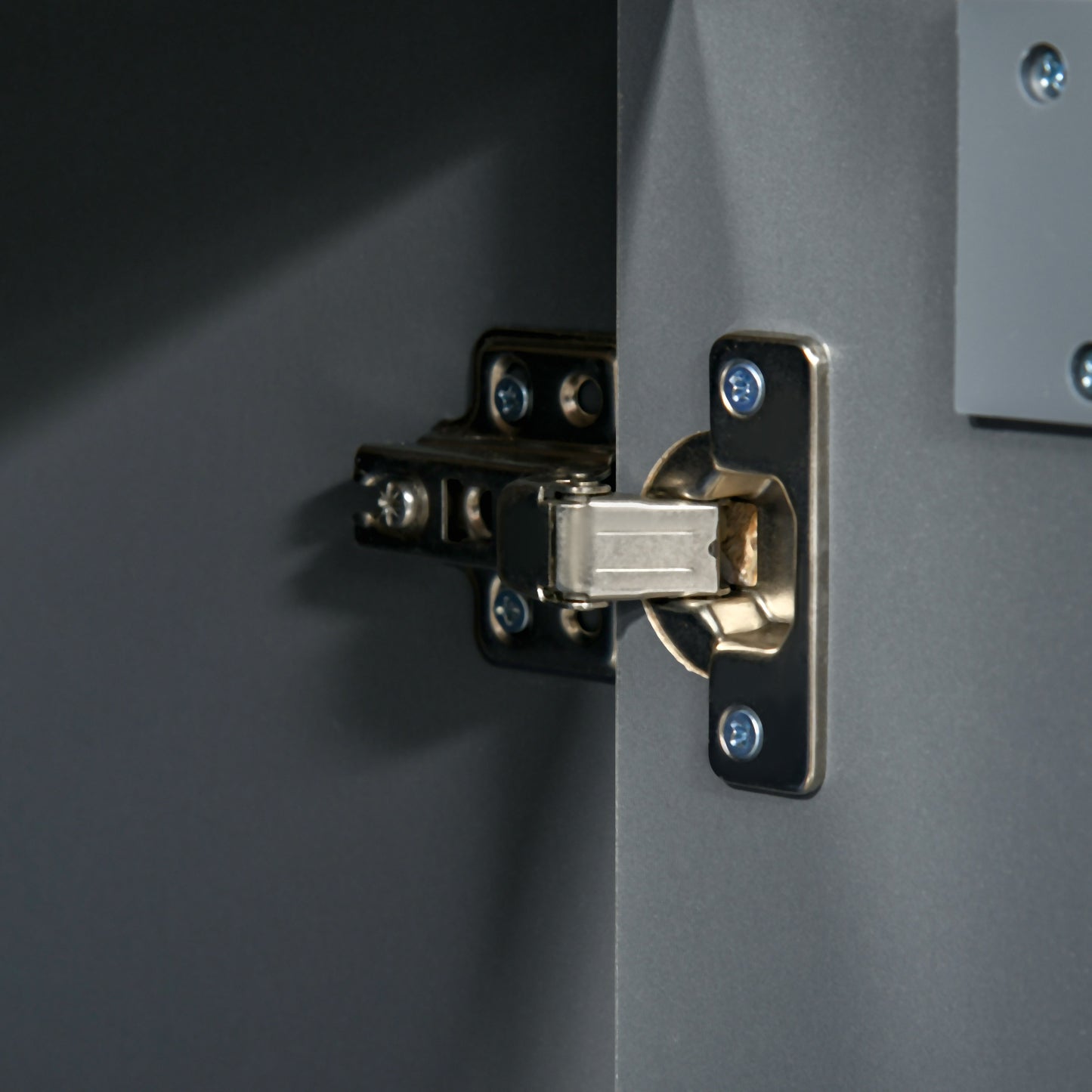 High Gloss Computer Desk with Drawers, Modern Writing Workstation with Storage Cabinet, PC Study Table for Home, Office, Study, Grey