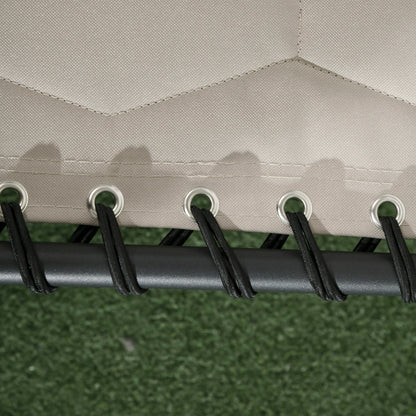 Outsunny Foldable Sun Lounger Set With 5-level Reclining Back, Outdoor Tanning Chair With Build-in Padded Seat, Side Pocket, Headrest - Khaki