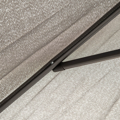 Outsunny 2.8m Patio Parasols Umbrella Outdoor 6 Ribs Sunshade Canopy Manual Push Garden Backyard Furniture, Dark Grey