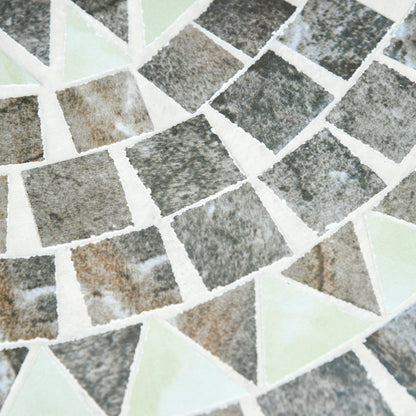 Outsunny Mosaic Side Table, 60cm Round Bistro Coffee Table, Plant Stand for Indoor, Outdoor, Garden, Patio, Balcony, Grey