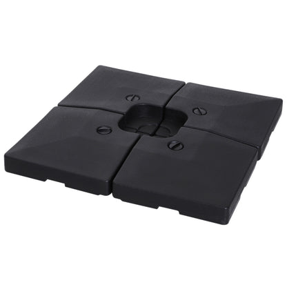 Outsunny 4 Pieces Portable Sand or Water Fillable Parasol Base Cross Stand Weights Square Holder Cantilever Garden (Pole&Cross Stand NOT INCLUDED)