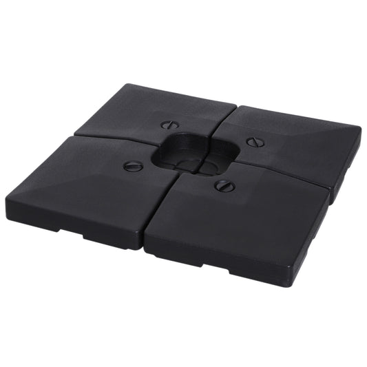 Outsunny 4 Pieces Portable Sand or Water Fillable Parasol Base Cross Stand Weights Square Holder Cantilever Garden (Pole&Cross Stand NOT INCLUDED)