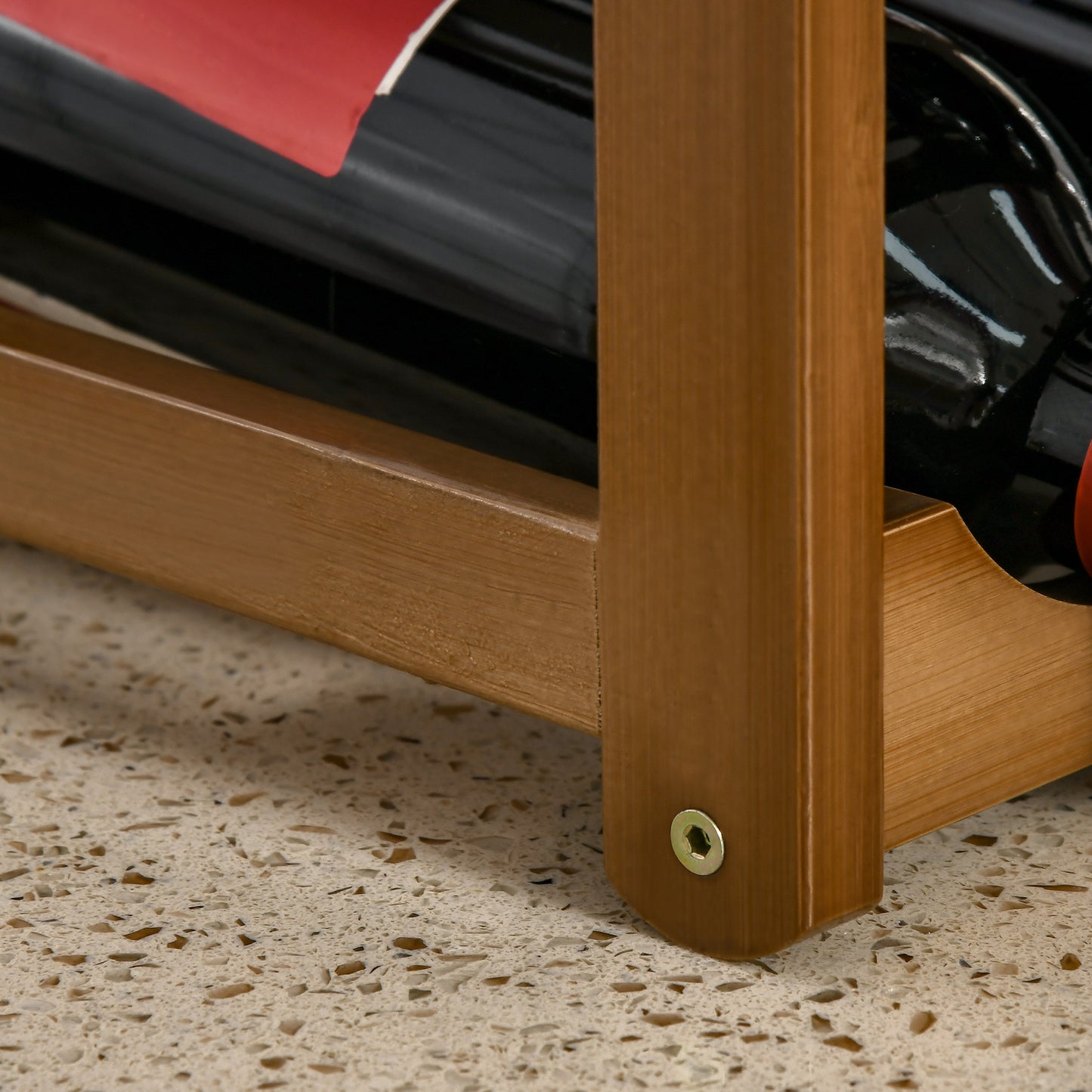 Free Standing Bamboo Wine Rack with 16 Bottles Holder, 4-tier Water Bottle Organizer, Display Shelf for Countertop, Home Bar, Brown