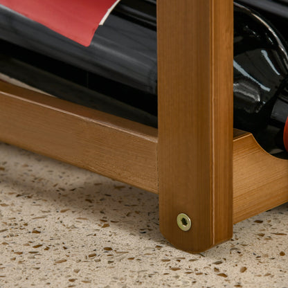 Free Standing Bamboo Wine Rack with 16 Bottles Holder, 4-tier Water Bottle Organizer, Display Shelf for Countertop, Home Bar, Brown