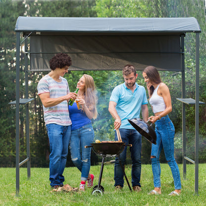 Outsunny Metal Frame Outdoor BBQ Awning Canopy Grey
