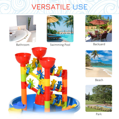 Sand and Water Table Beach Toy Set Waterpark Outdoor Playset for Kids with Accessories 30 Pieces