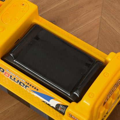 Construction Ride on Excavator Digger Multi-functional Bulldozer Toy Detachable Digging Bucket and Music for Ages 2-3 Years Old Yellow