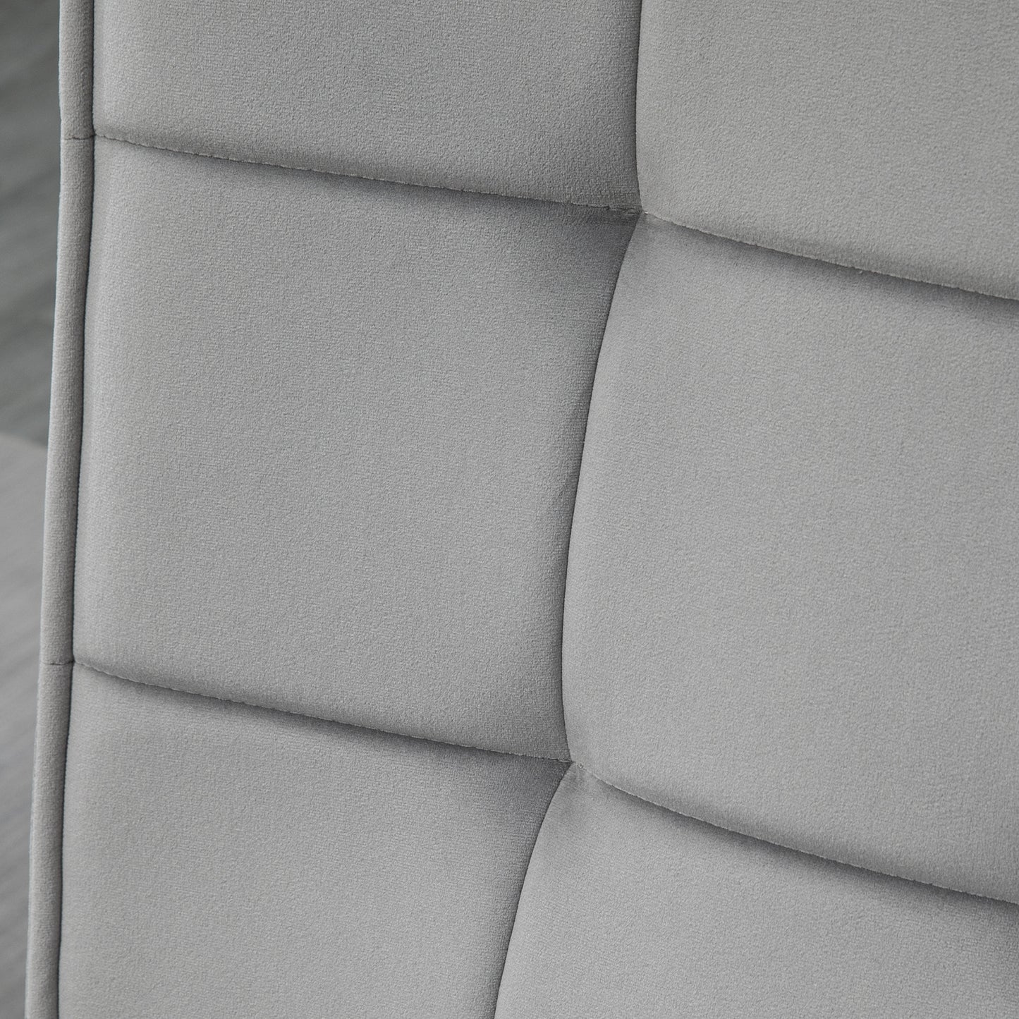 Armless Accent Chair w/ Footstool Set, Modern Tufted Upholstered Lounge Chair w/ Pillow, Steel Legs, Grey