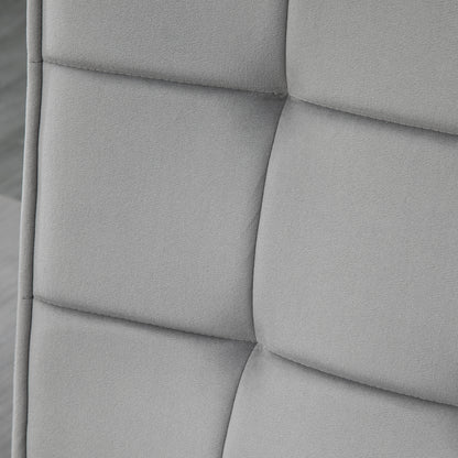 Armless Accent Chair w/ Footstool Set, Modern Tufted Upholstered Lounge Chair w/ Pillow, Steel Legs, Grey