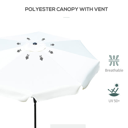 Outsunny 2.66m Patio Umbrella Garden Parasol Outdoor Sun Shade Table Umbrella with Ruffles, 8 Sturdy Ribs
