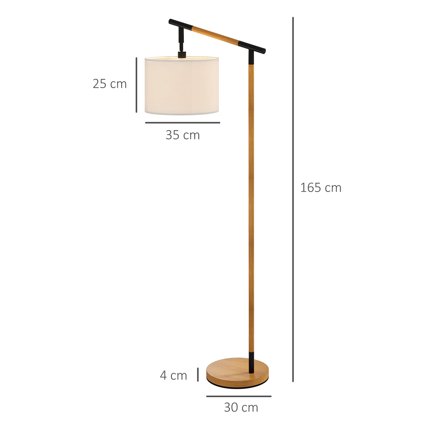 Modern Floor Lamp with 350° Rotating Lampshade, for Living Room and Bedroom, LED Bulb Included, Brown