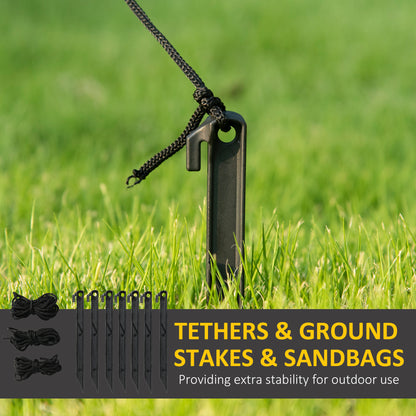 Outsunny 10ft Inflatable Halloween Skinny Ghost in a Tall Hat, Blow-Up Outdoor LED Display