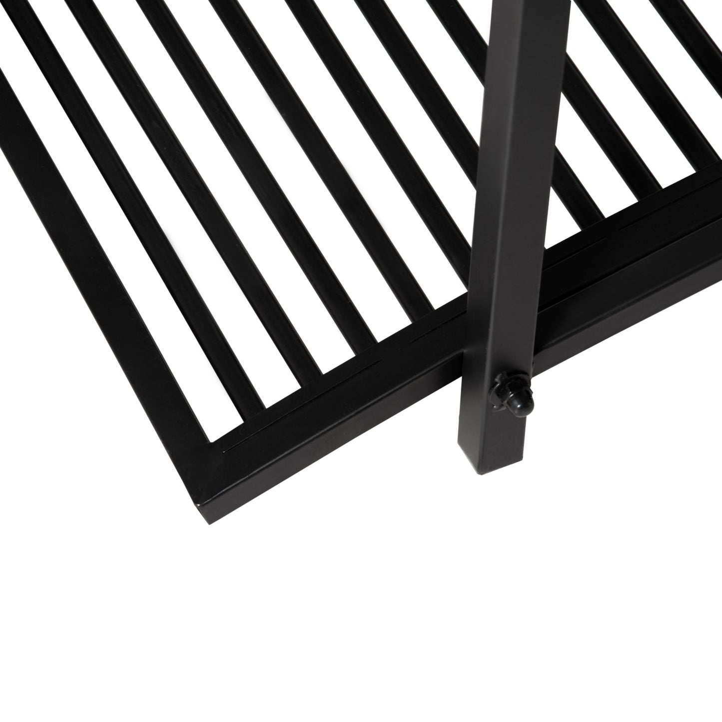 102L x 48W x 49H Classic Metal Garden Bridge with Safety Railings Arc Footbridge Decorative Pond  for Backyard Creek Stream, Black