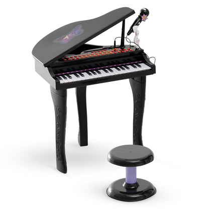 Mini Electronic Piano With Stool Black