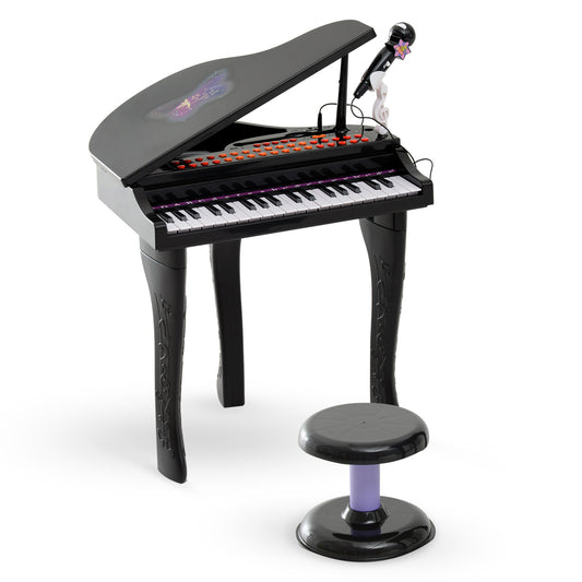 Mini Electronic Piano With Stool Black