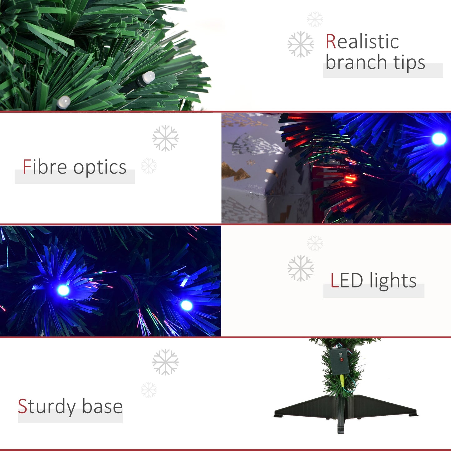 3ft 90cm Fibre Optic Xmas Tree Artificial Christmas Tree
