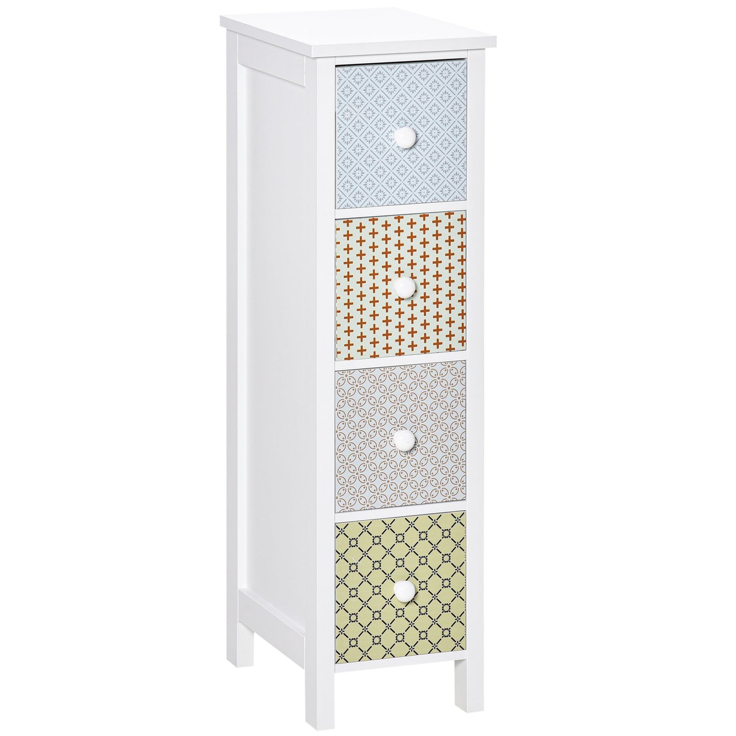 Chest of Drawers, 4 Drawer Dresser, Storage Organizer Toilet Tissue Cabinet for Bedroom, Bathroom