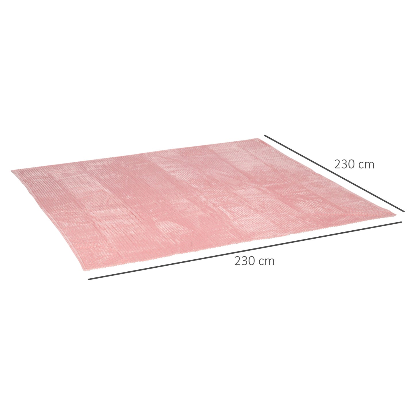 Flannel Fleece Throw Blanket, Fluffy Warm Throw Blanket, Striped Reversible Travel Bedspread, King Size, 230 x 231cm, Pink