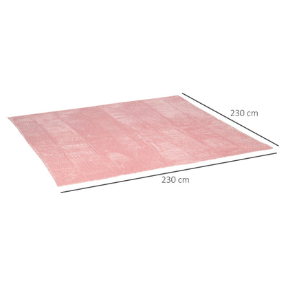 Flannel Fleece Throw Blanket, Fluffy Warm Throw Blanket, Striped Reversible Travel Bedspread, King Size, 230 x 231cm, Pink