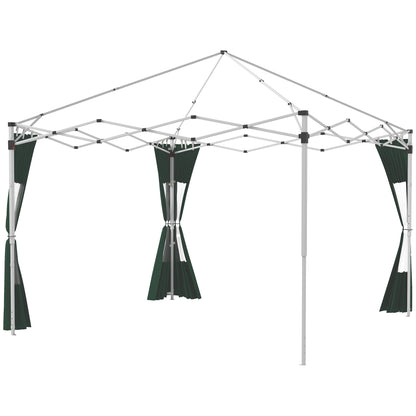 Outsunny Gazebo Side Panels, 2 Pack Sides Replacement, for 3x3(m) or 3x6m Pop Up Gazebo, with Doors and Windows, Green